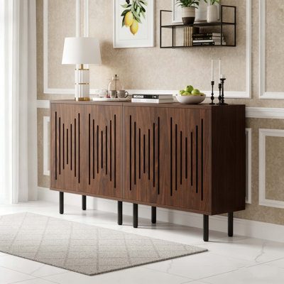 Sideboard Buffet Storage Cabinet Set with Adjustable Shelves