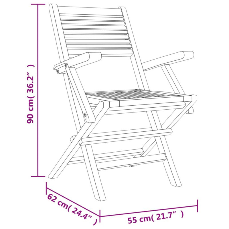Luciani Solid Wood Patio Folding Chair Folding Chair Set