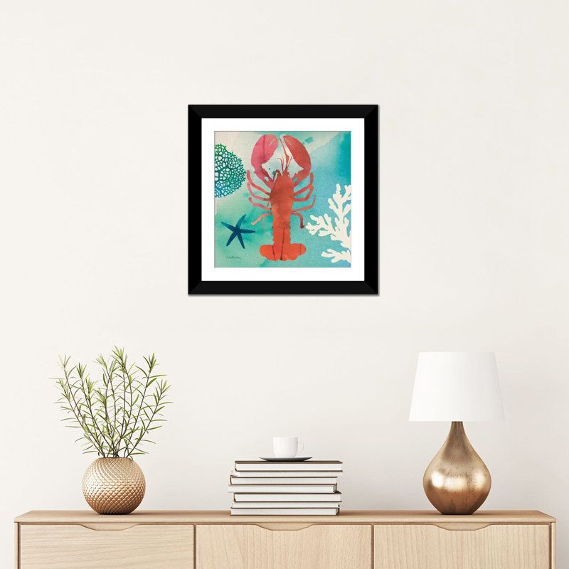 «Under The Sea IV» par Studio Mousseau, impression sur toile, H 16 po x l 16 po x P 1 po, Papier d'art encadré noir, Blanc