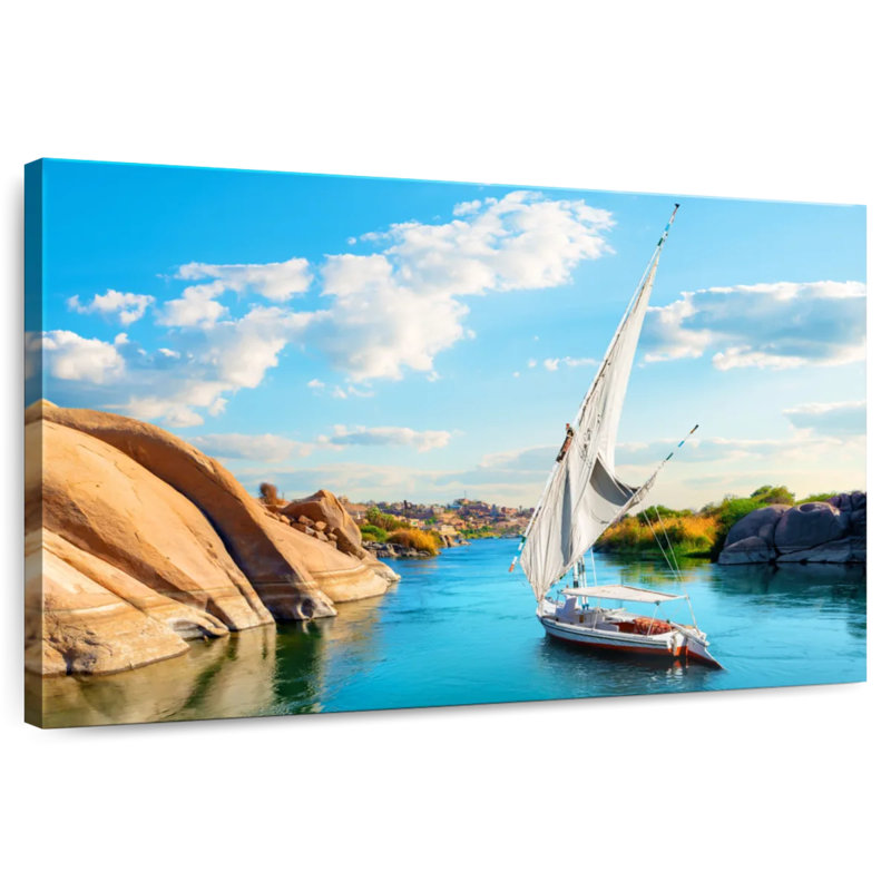Meil River Nile Boat, H 30 po x l 45 po