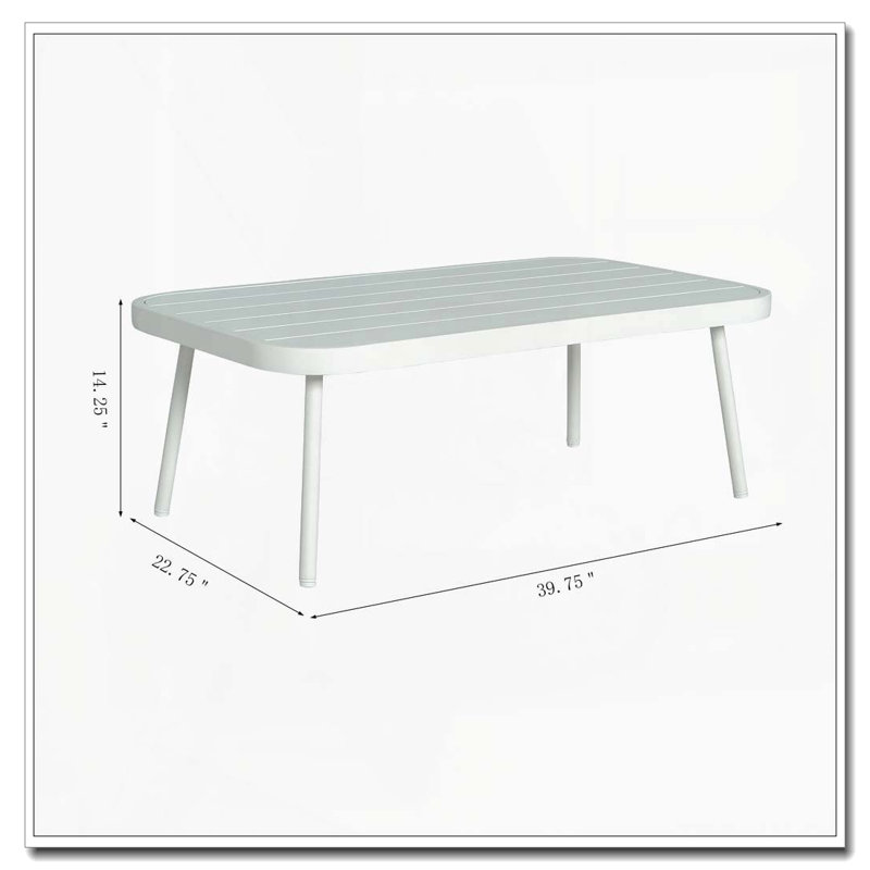Causeuse et table en acier, Blanc cassé + gris
