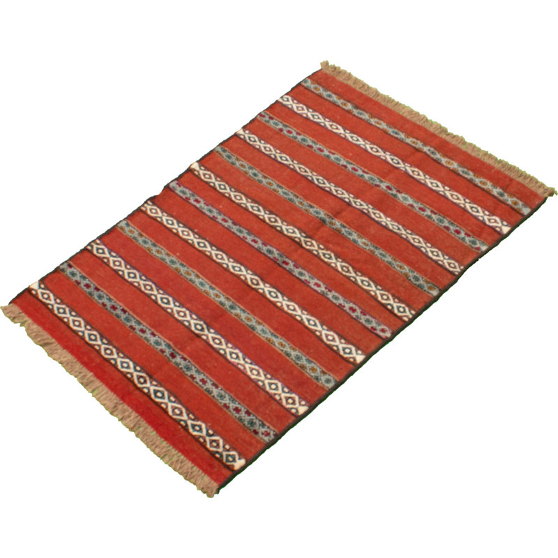 Tapis cuivre / beige en laine noué à la main