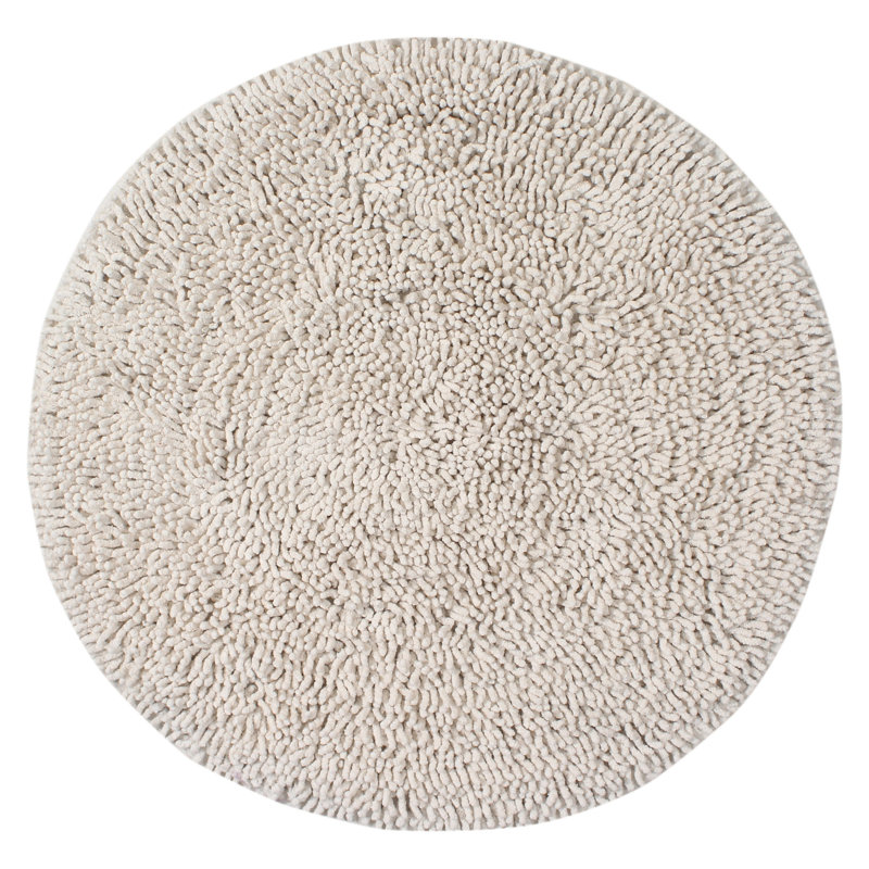 Simlai 100% Cotton Tufted Round Bath Rug, Machine Washable Super Absorbent 30" Round Bathroom Rug, White
