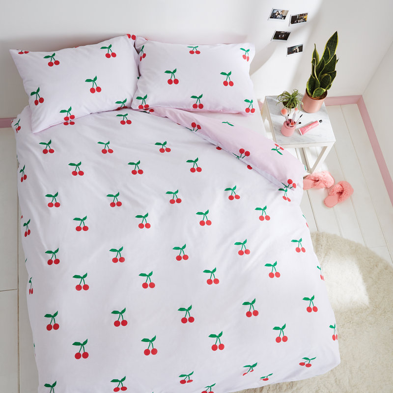 Cherry Dreaming Duvet Cover Set, Single Duvet Cover + 1 Standard Pillowcase