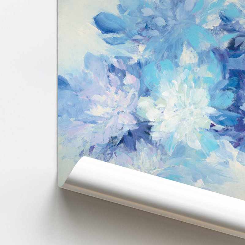 Motif de neige en fleurs, Sans cadre, papier, H 11 po x l 14 po