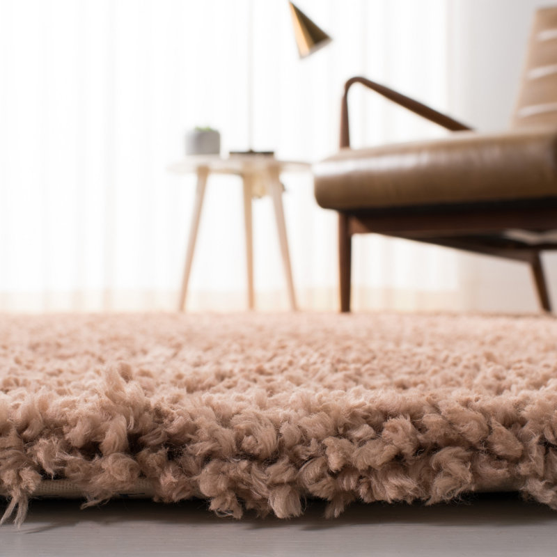 Anacortes Shag Hand Tufted Performance Solid Color Rug, Square 6'