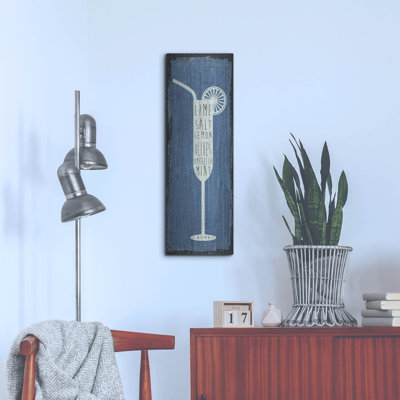  «Cocktail Sign 4» par Erin Clark, art mural en métal, 16 po x 48 po