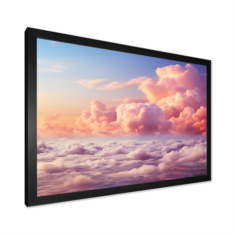 " Sky Pastel Dreamscape II ", Black Single Picture Framed, 12" H x 20" W x 1" D