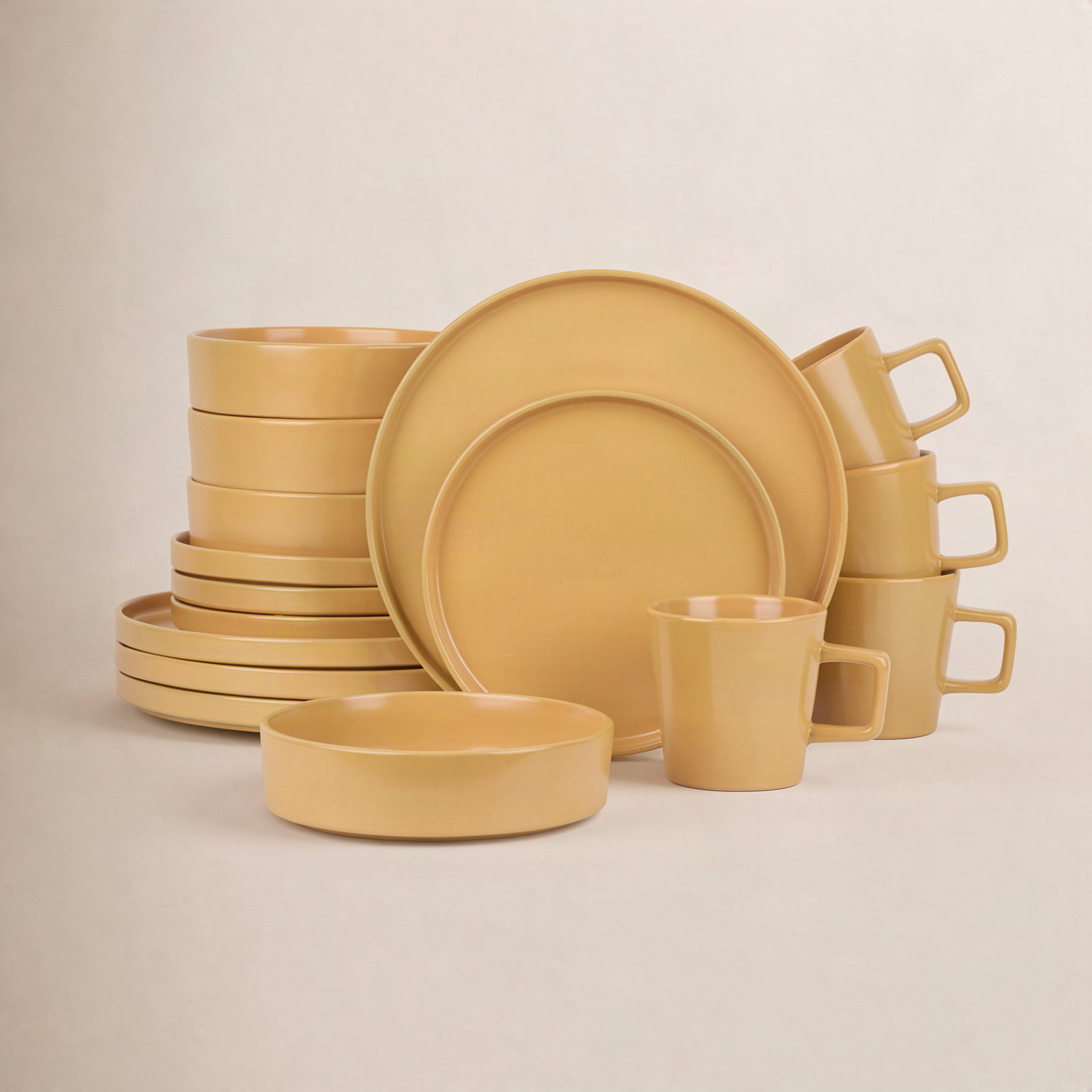 Cleo Stoneware Dinnerware Set, Yellow