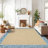 Floral Bordered Machine Washable Rug with Non-Slip Backing Non-Shedding Foldable Soft Low Pile Indoor Carpet-1191466457