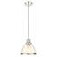 Suspension de 8 pouces à 1 lumière, fini nickel brossé mat, abat-jour en verre transparent, petit luminaire de style campagnard pour îlot de cuisine, culot E26-337527768