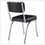 Ensemble de 2 chaises d'appoint rembourrées d'inspiration rétro noir et chrome avec sièges rembourrés et dossier ouvert-1562313464