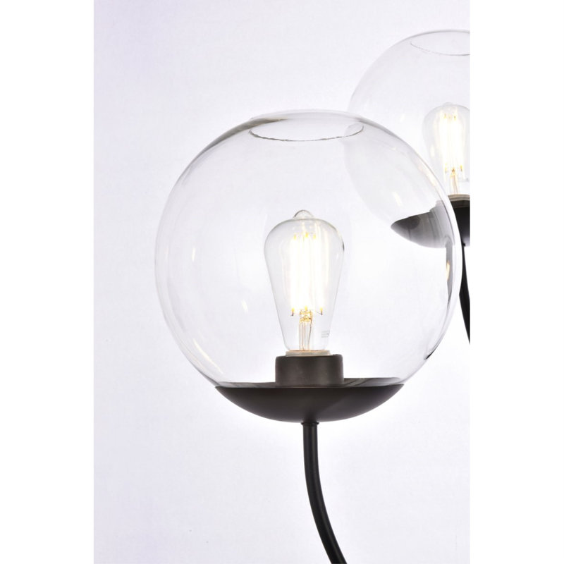 Romney 4 - Light Chandelier, Black/Clear