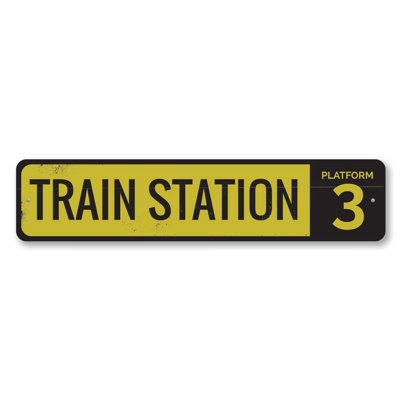 Train Station Platform Number Aluminum Sign