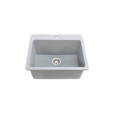 Everest Dual Mount Granite 25" L x 22" W Single Bowl Kitchen Sink