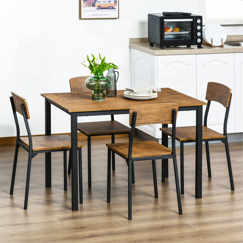 Ensemble de table de salle à manger 5 pièces pour 4 personnes, table de cuisine rectangulaire et chaises, ensemble de salle à manger pour petit espace