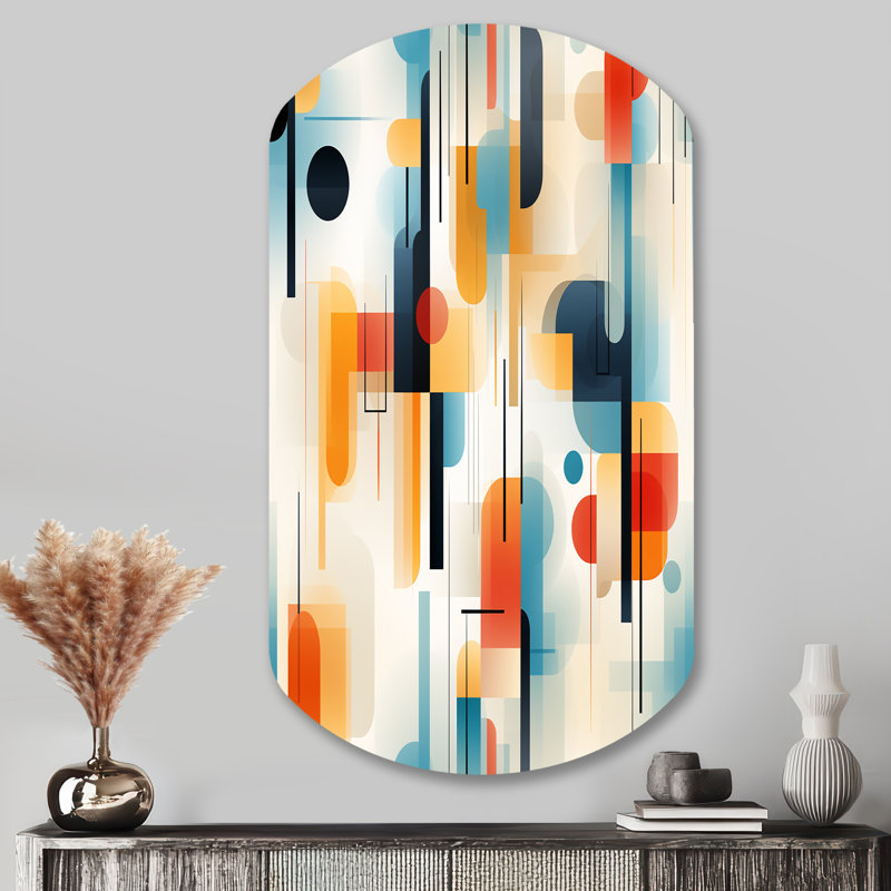 Hartwick - Art mural abstrait irrégulier - Forme de cylindre, H 43 po x l 23 po