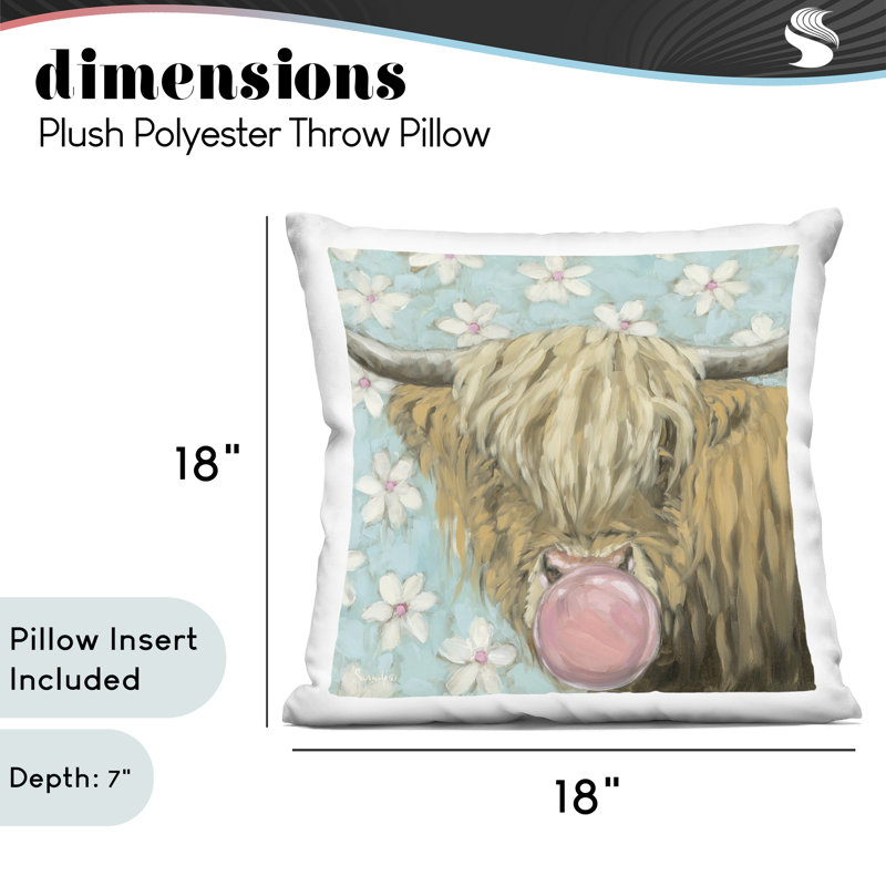 Coussin Bubblegum Sweetie, Simple, Vache bleue