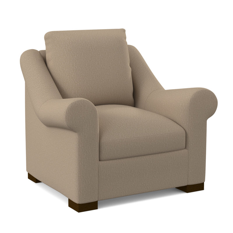 Canyon Armchair, American Walnut, Elise Harbor 100% Polyester