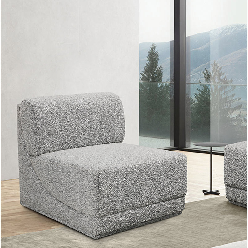 Ollie 30 po de large, Tissu gris bouclé