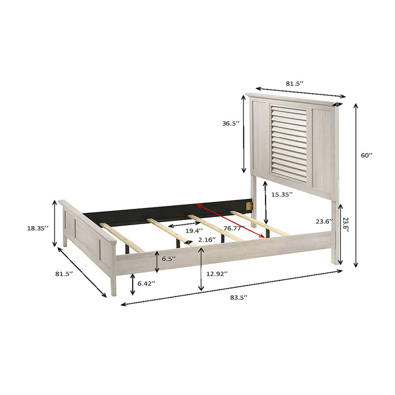 Contemporary Style Bed, King