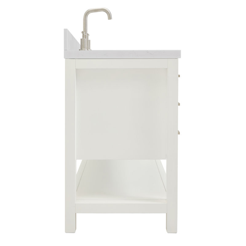 ARIEL Magnolia 42 Single Bathroom Vanity with Top, White, Rectangular