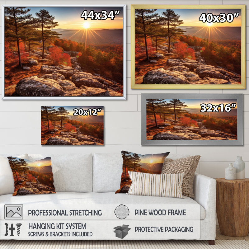 «Serene Beauty Of Cheaha State Park I», reproduction sur toile, H 16 po x l 32 po x P 1 po, Cadre naturel flottant