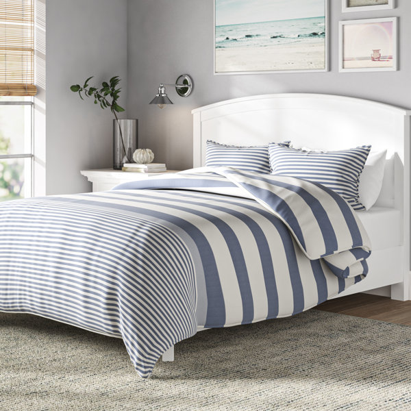 Aqua Blue Ocean & Beach Cotton Sateen Duvet Cover, Art Printed Quilt Cover  for Coastal Bedroom, Summer Home Comforter Cover 