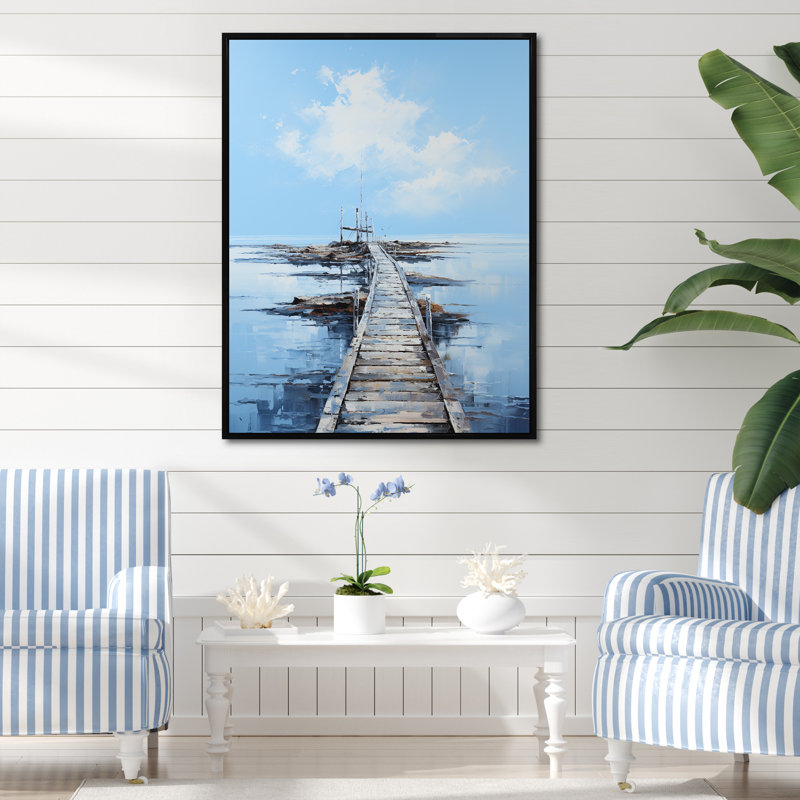 Port Portitude Solitude I sur impression sur toile, H 40 po x l 30 po x P 1,5 po, Cadre flottant noir