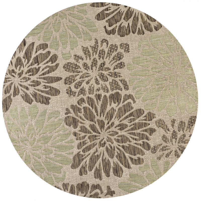 Tapis intérieur / extérieur Hagy, Rond 3 pi 11 po