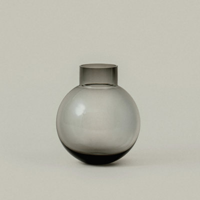 Ball Glass Vase - Smoke Gray