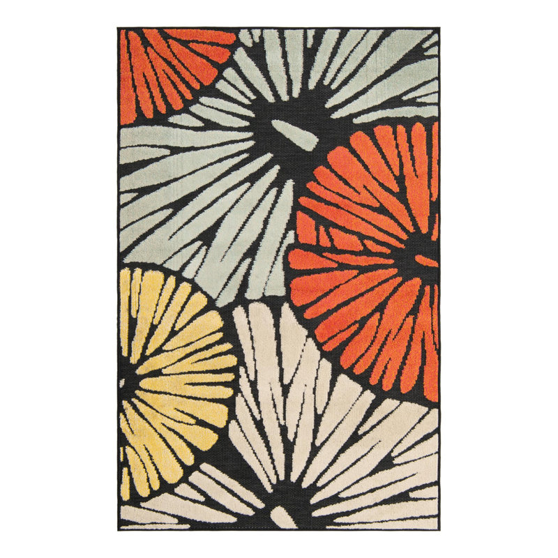 Tapis Bungalow Rose Cabana Caimin, Rectangle 4 pi 1 po x 6 pi 1 po