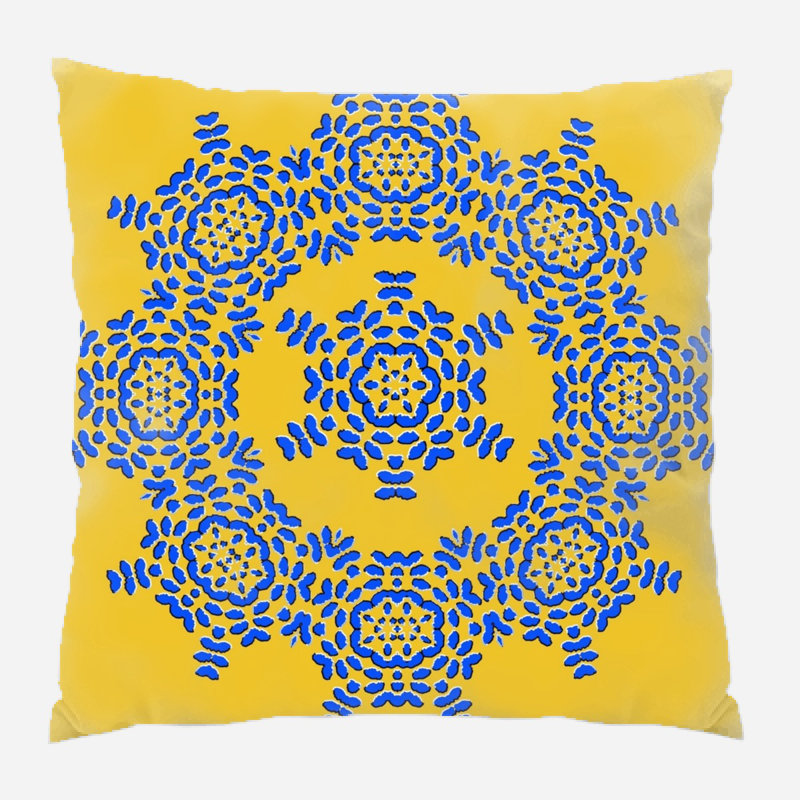 Geometric Microsuede Reversible Throw Pillow