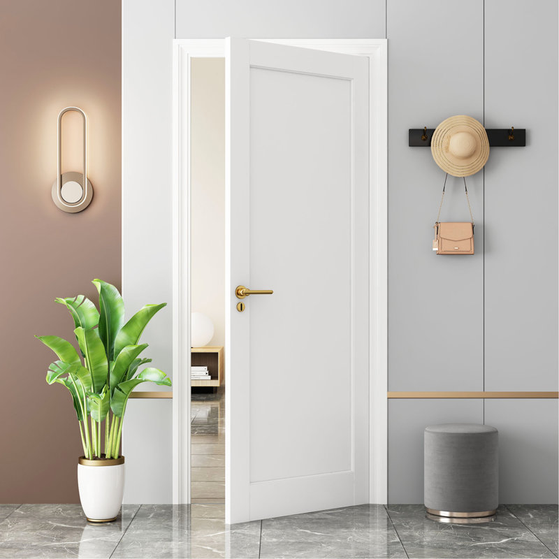 28" X 80"1-Panel Slab Door ,French Interior Door Paintable MDF Door Panel,Pre-Assembled Panel for Closet Pantry Bedroom Livingroom Study Office,White