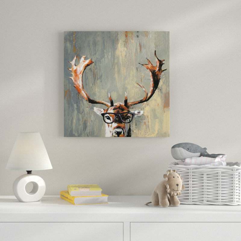 'Wayfarers and Antlers' Print on Wrapped Canvas, 24" H x 24" W x 1.5" D