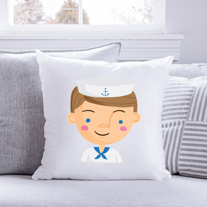 Nautical Sea Life_712 - Coussin décoratif avec coussin décoratif, H 16 po x l 16 po