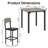5-Piece Dining Table Set For 4, Counter Height Table With 4 Upholstered Bar Stools, Modern Kitchen Table & Chairs Set Of 4 With Footrest & Backrest, Compact Dining Set For Pub, Dining Room, Restaurant-596137368