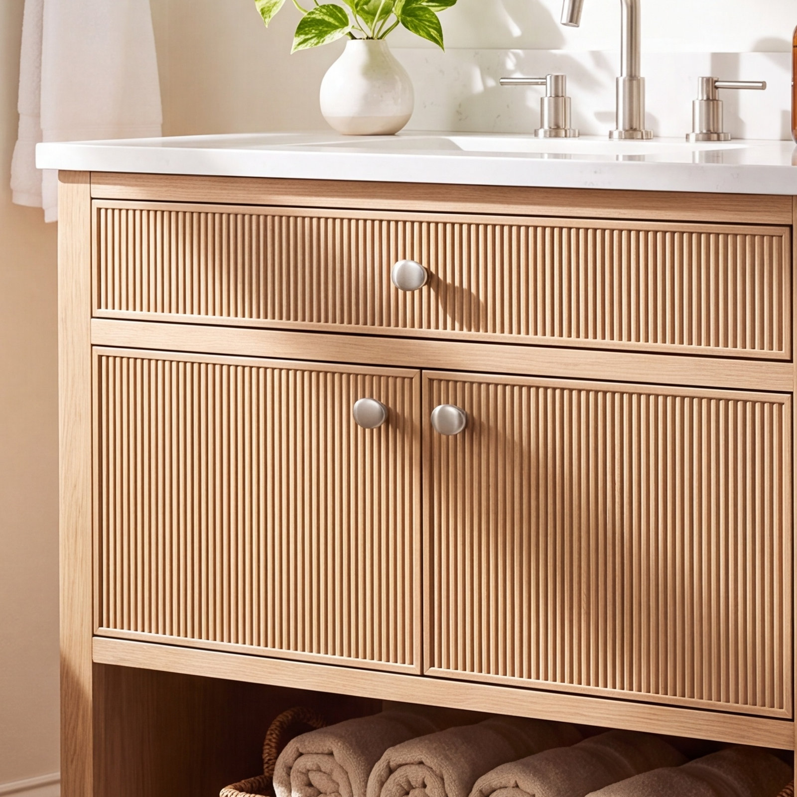 Florham Round Cabinet Knob, Brushed Satin Nickel