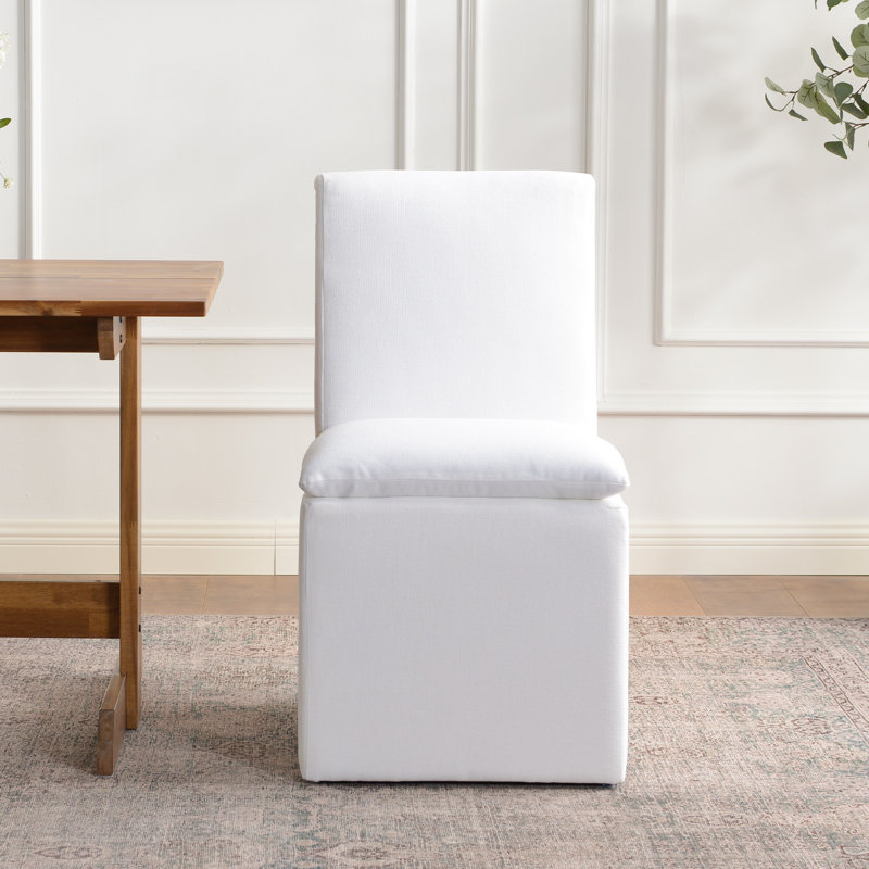 20" Wide Modern No Assembly Polyester Upholstered Dining Chair