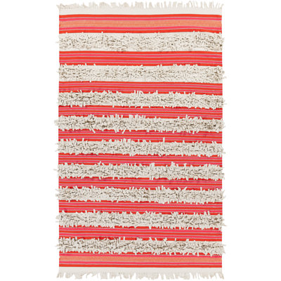 Queens Boulevard Striped Handwoven Wool Brown/Pink Area Rug