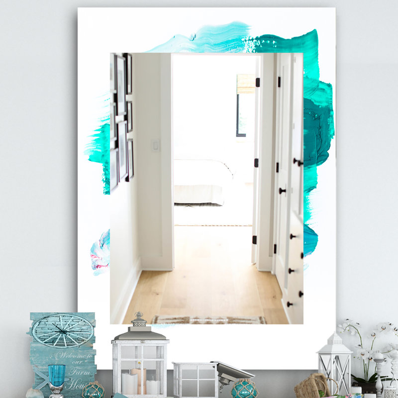 Miroir décoratif traditionnel peinture, H 39,4 po x l 29,5 po