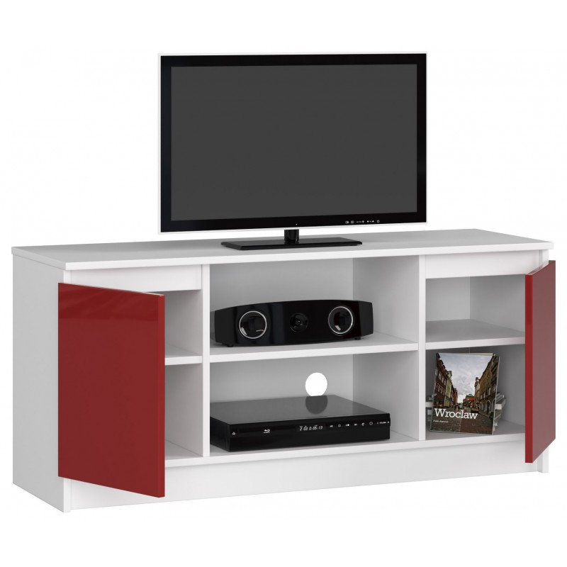 Renelso Unfinished Entertainment Centre for TVs up to 50", White/Red Gloss