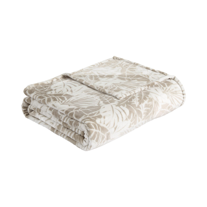 Costa Blanca Beige Twin Reversible Fleece Blanket