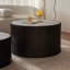 Ensemble de 2 tables basses gigognes rétro avec motif texturé cylindrique et relief vertical | Conception creuse peu encombrante pour le salon, le bureau et la salle à manger (sans assemblage)-1495965429-1495965431