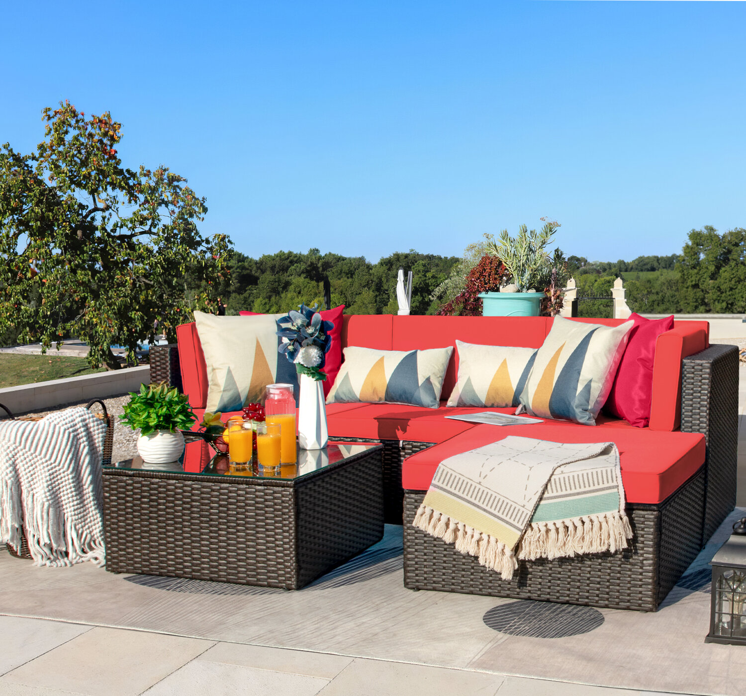 Zipcode Design™ Don 4 - Person Outdoor Seating Group with Cushions &  Reviews