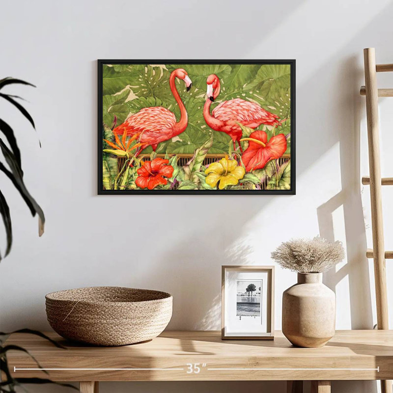 Flamant rose tropical, H 13 po x l 19 po