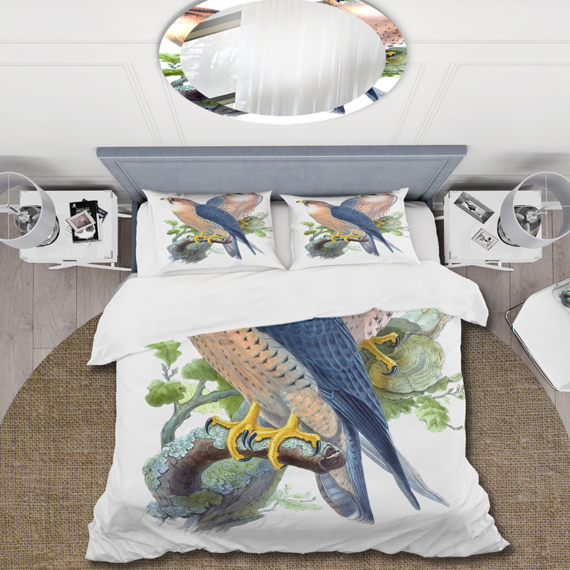 Ensemble de housse de couette traditionnel Vintage Birds II - microfibre de polyester