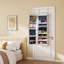 Armoire à bijoux murale à DEL avec miroir et éclairage intérieur - Organisateur de bijoux à suspendre avec tablettes de rangement-14634591