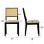 Chaises de salle à manger Cane avec pieds en bois massif-1927739698