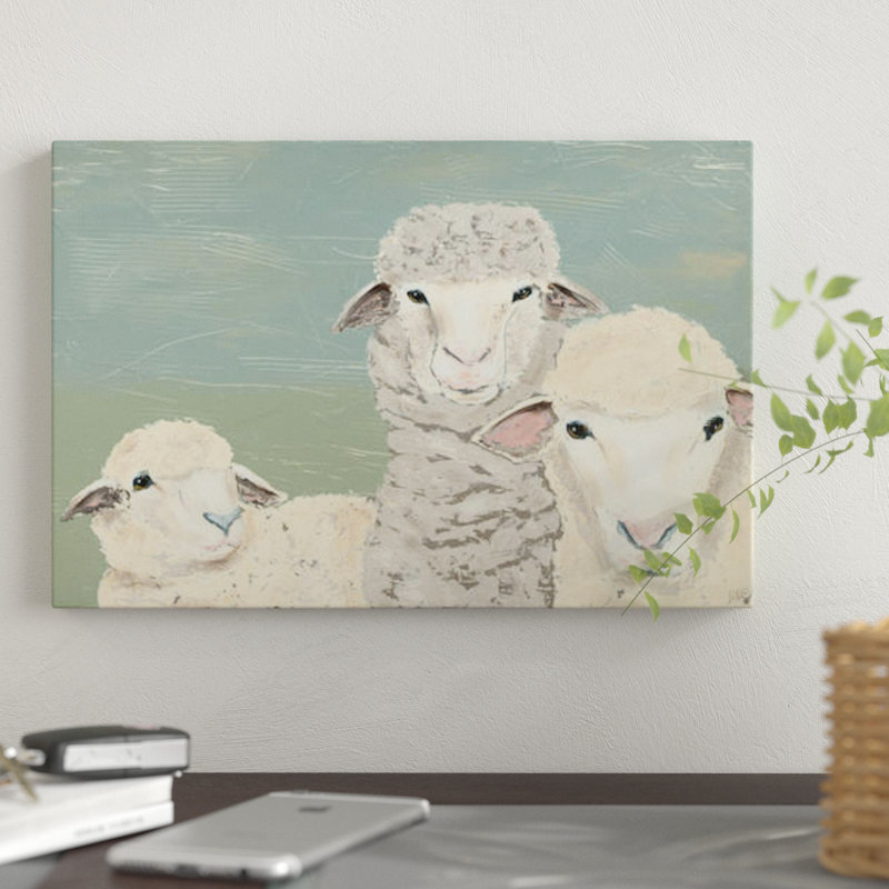 «Bashful Sheep II» par Jade Reynolds - Estampe numérique sur toile tendue avec châssis, H 18 po x l 26 po x P 1,5 po